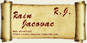 Rain Jačovac vizit kartica